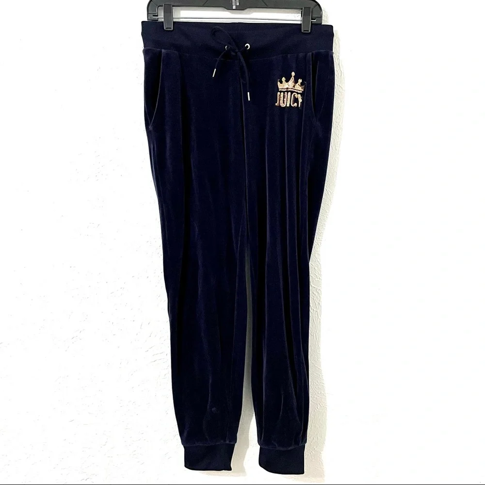Juicy Couture Velour Jogger Pants Medium - Picture 1 of 4